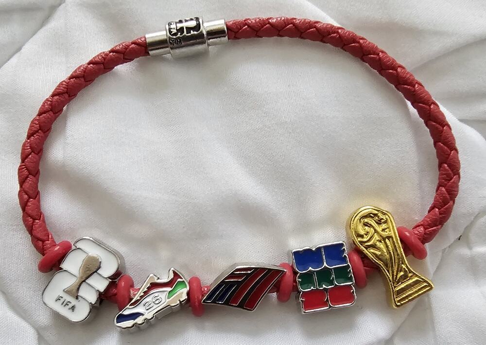 Official FIFA World Cup 2026 BofA Fan Band Charm Bracelet Red Braided Limited